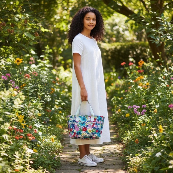 Vera Bradley Handbags - Vera Bradley Tote Lighten Up Far Out Floral Colorful Floral NWOT